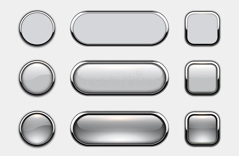 White gray buttons for user interface royalty free illustration