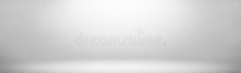 White gray studio room gradients light background. Simple empty spaces wide wall banner for contemporary background royalty free stock photo