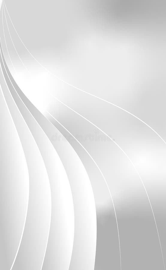 White Gray Vector Background with Wavy Lines Illustration Stock