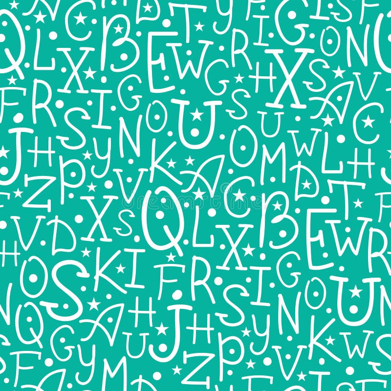 White on green alphabet letters seamless pattern royalty free illustration