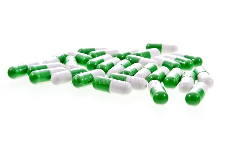 White And Green Capsule Pills Stock Photos Image 31384663