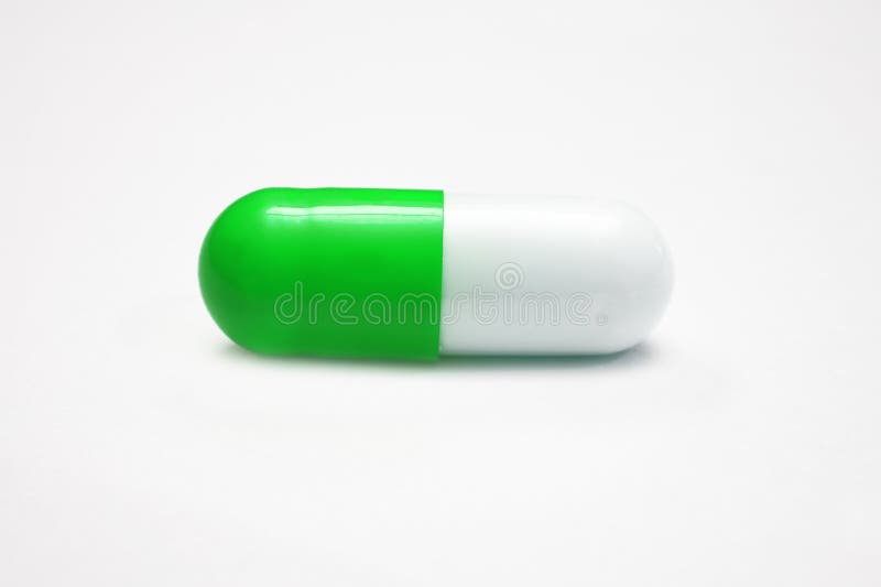 White and Green Capsule Pills Stock Image Image of capsule