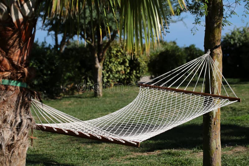 White hammock made of netting