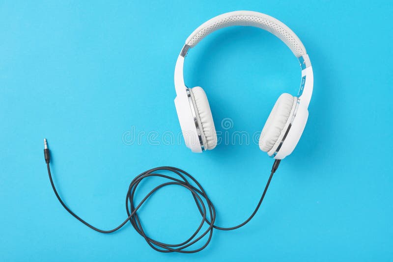 Blue Pastel Headphones stock photo. Image of concept 109135508