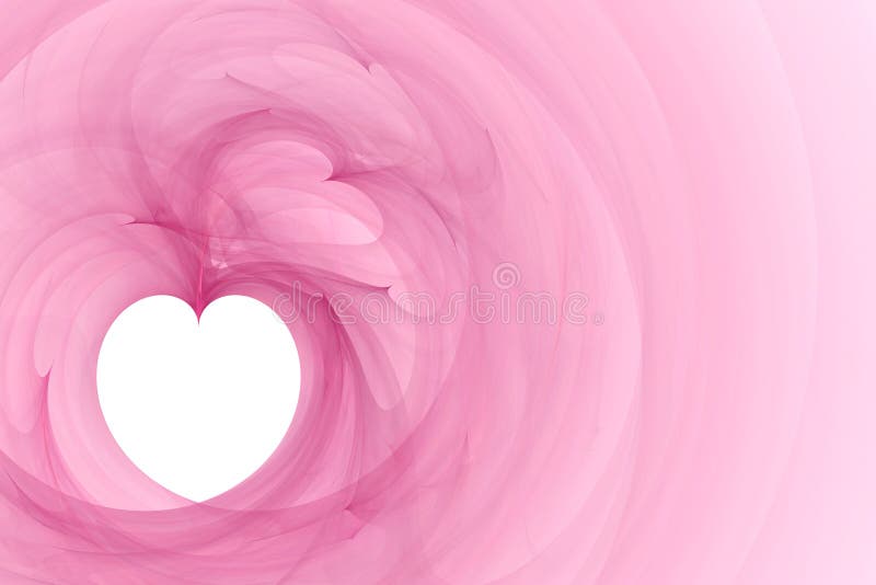 White Heart on Pink Background Stock Illustration Illustration of