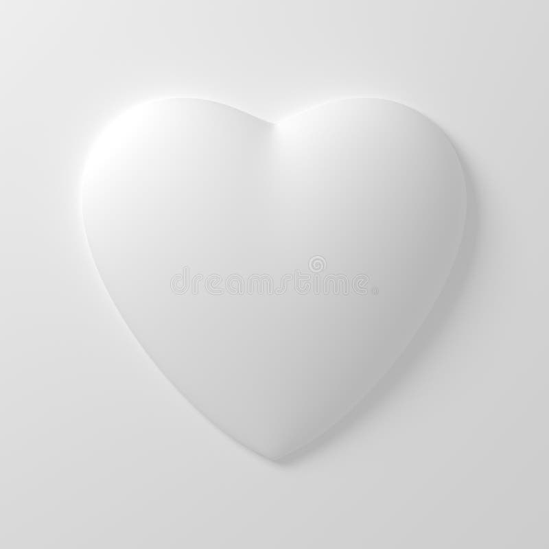 White Heart Shape on White Background Stock Illustration Illustration of elegance, love 86549215