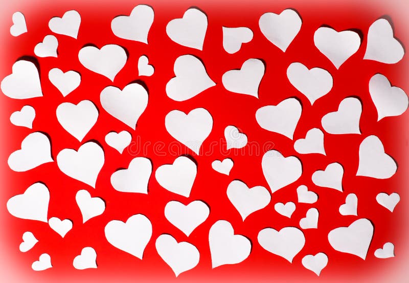 White Hearts on Red Background Stock Image Image of feeling, greeting