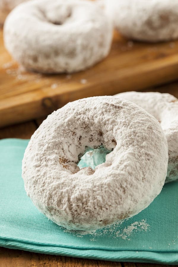 White Homemade Powdered Donuts Stock Image Image of calories, food