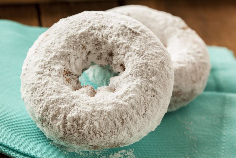 White Homemade Powdered Donuts Stock Image Image of round, donuts