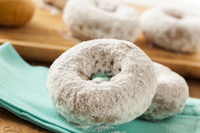 White Homemade Powdered Donuts Stock Image Image of calories, food
