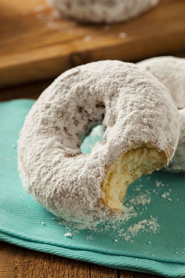 White Homemade Powdered Donuts Stock Photo Image of donut, snack
