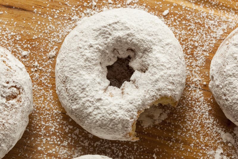 White Homemade Powdered Donuts Stock Image Image of round, donuts