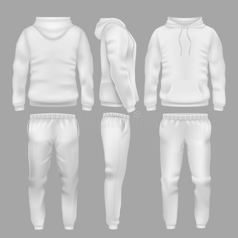 Download White Hooded Sweatshirt With Sports Trousers. Active Sport ...