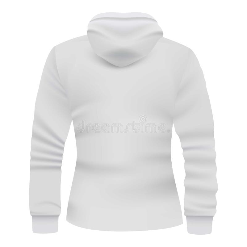 Download White Hoodie Back View Mockup, Realistic Style Stock ...