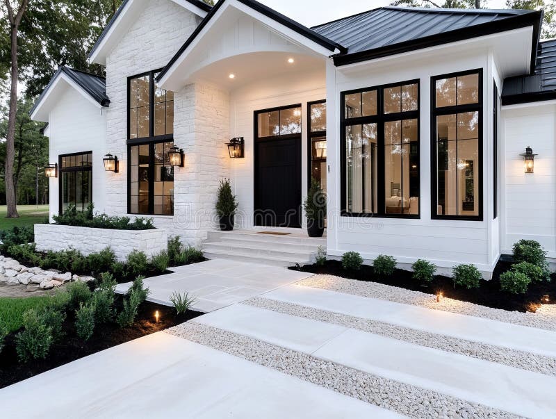 White House with Black Shutters Stock Photo Image of steps, class