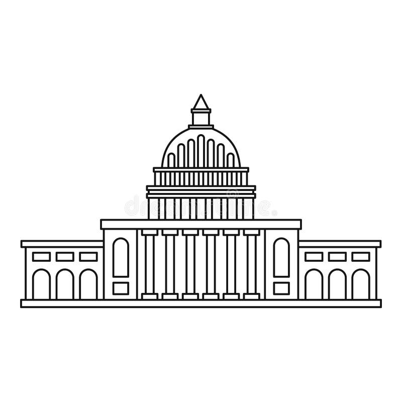 Download White House Icon , Outline Style Stock Vector ...