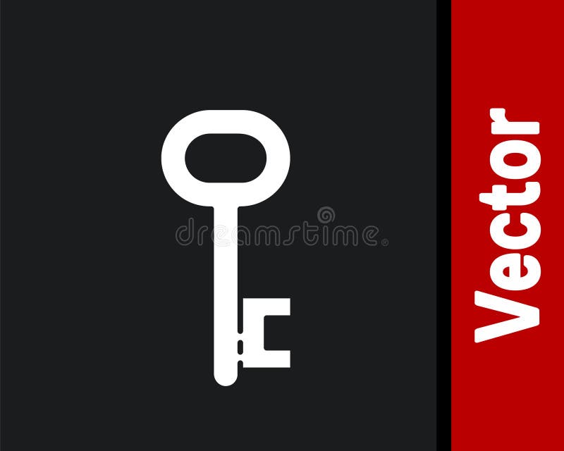 White House key icon isolated on black background. Vector royalty free illustration