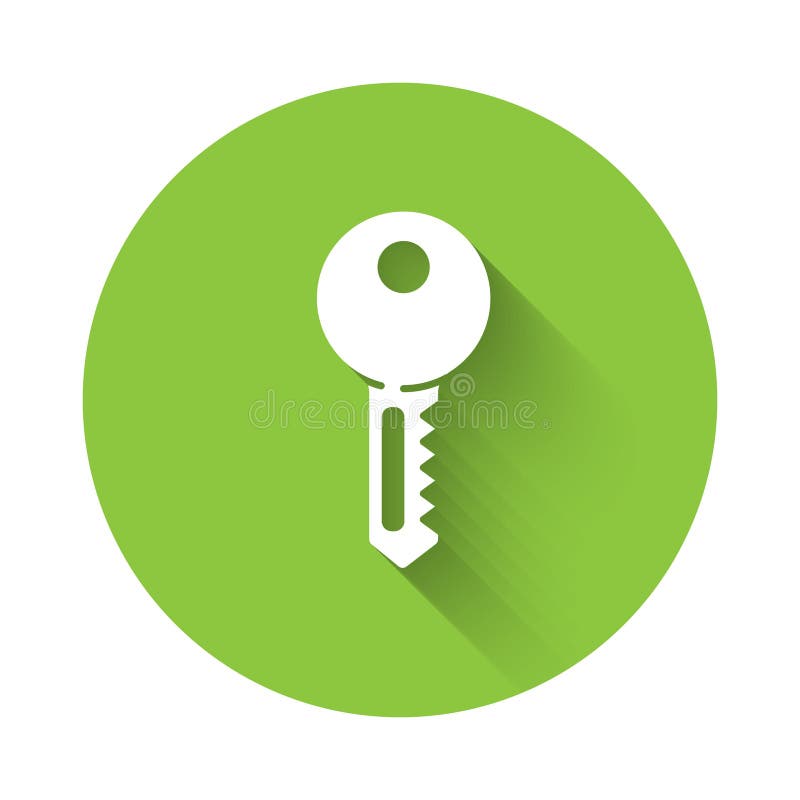 White House key icon isolated with long shadow. Green circle button. Vector Illustration vector illustration