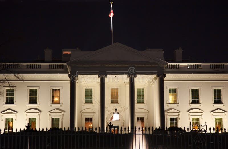 White House Pennsylvania Ave Night Washington DC. White House Pennsylvania Ave Night Washington DC