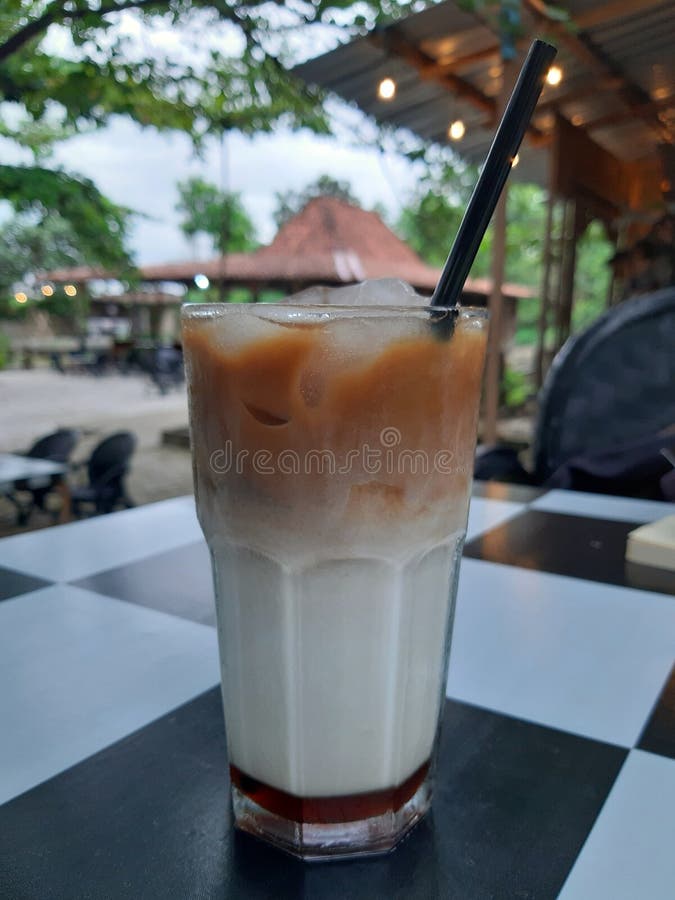 Cup of Coffee on Palm Leave Stock Image Image of cake, organic 59498225