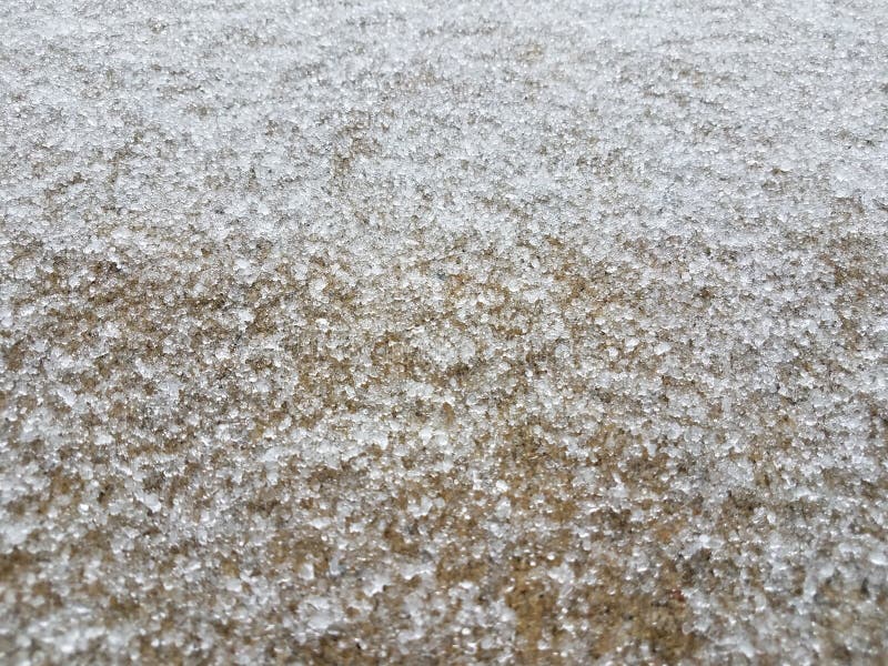 White Ice Pellets and Snow on the Ground Stock Photo Image of weather