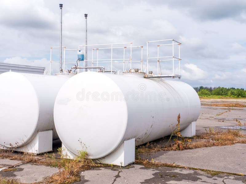 White Industrial Butan Bottles Stock Image Image of compress