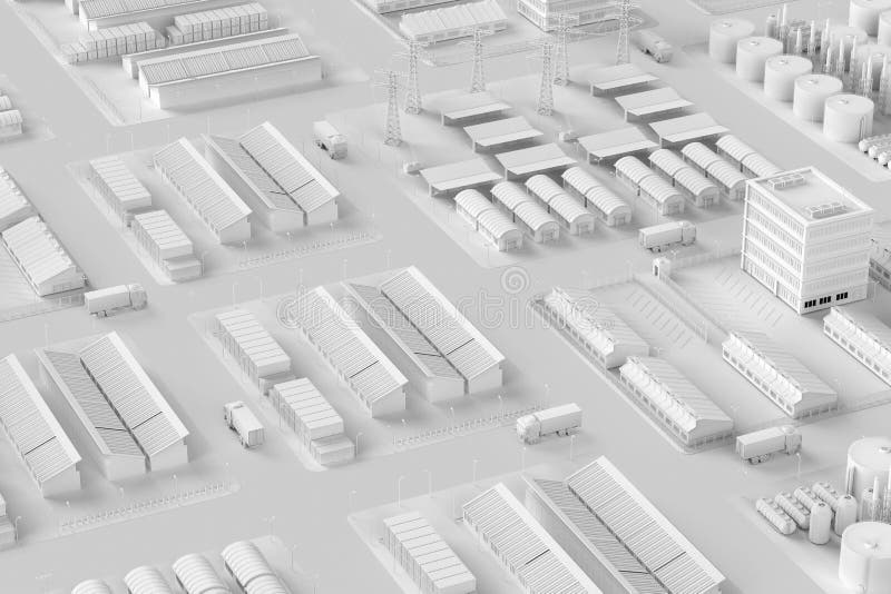 White Industry Model or Smart Industrial Estate Park with