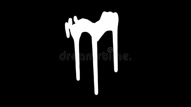 White Ink Dripping Over Black Screen Background Stock Illustration ...