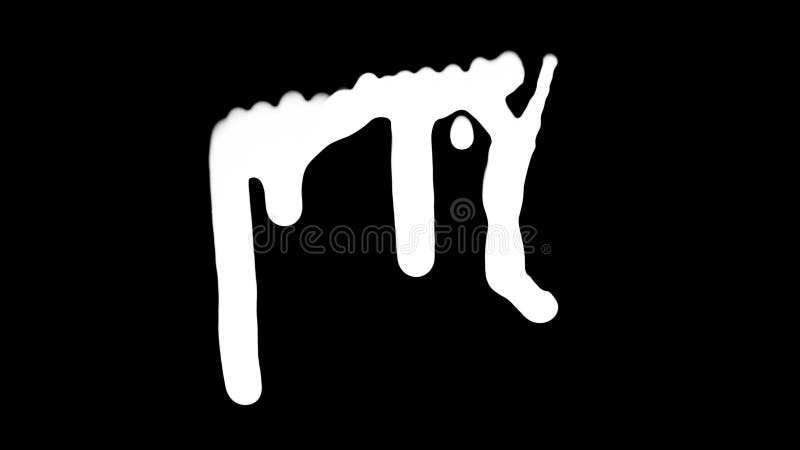 White Ink Dripping Over Black Screen Background Stock Illustration ...