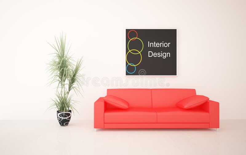 White interior design 3d