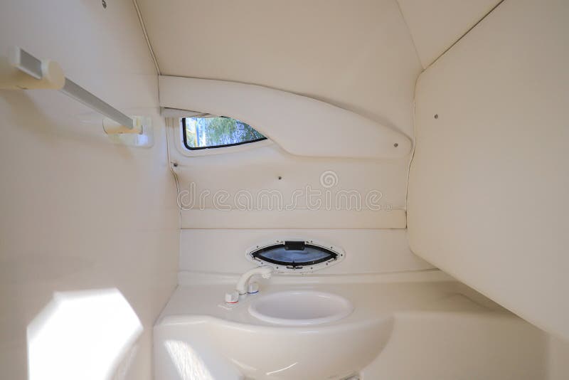 Interior Restroom Toilet Inside Motor Boat Stock Image Image of