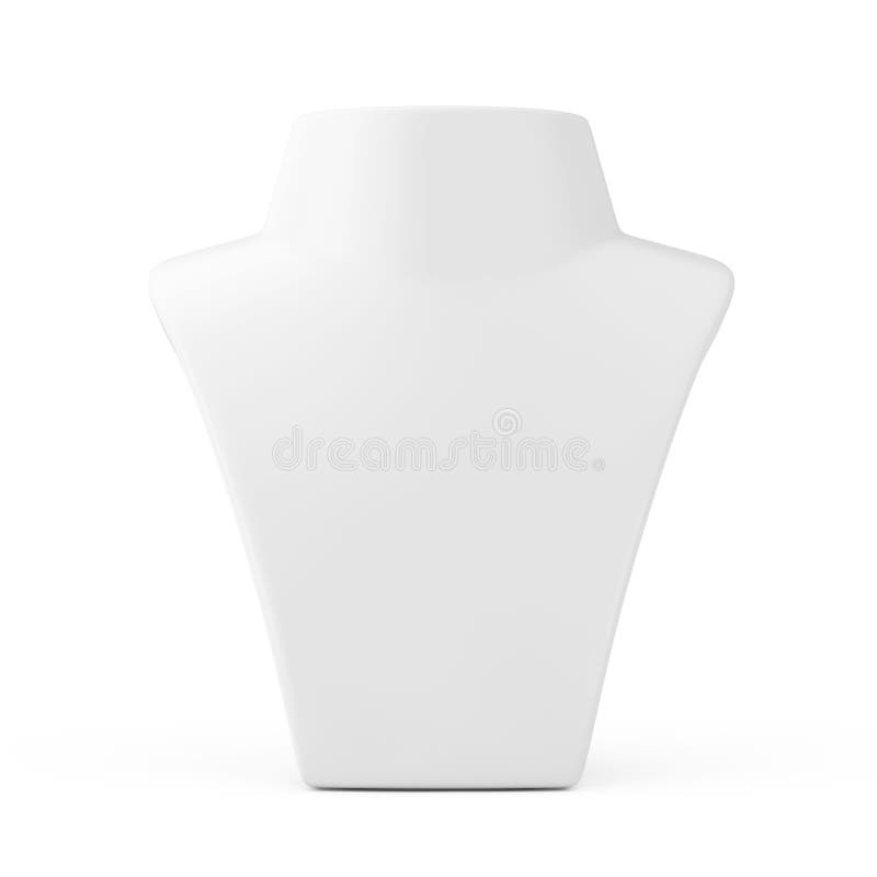 White Jewelry Necklace Dummy Stand Mannequin Display. 3d Rendering Stock Illustration