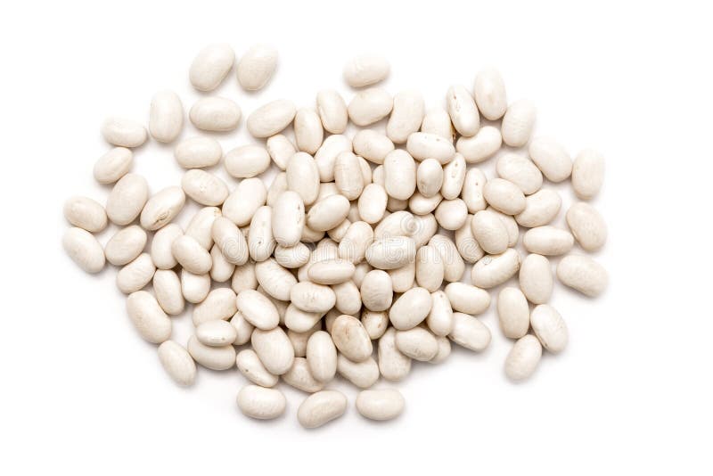 White Kidney Shaped Beans On White Background