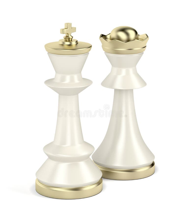 White King And Queen Chess Pieces Stock Photo, Picture and Royalty