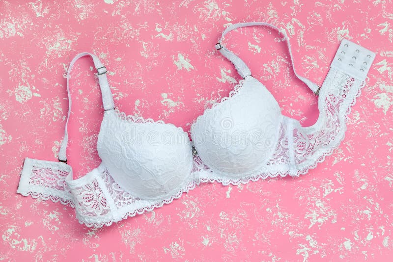 https://thumbs.dreamstime.com/b/white-lacy-bra-pastel-pink-background-white-spots-comfortable-modern-lingerie-woman-health-white-women-underwear-top-154830621.jpg