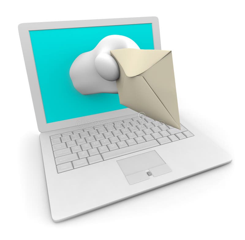 White Laptop Delivering Your e-Mail vector illustration White Laptop Delivering Your e-Mail vector illustration