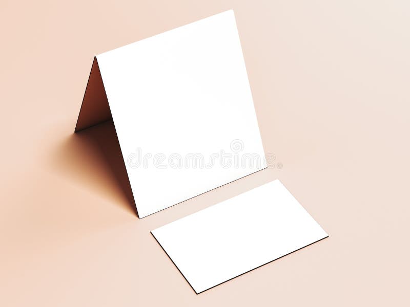 White Leaflet and Business Card Stock Illustration Illustration of
