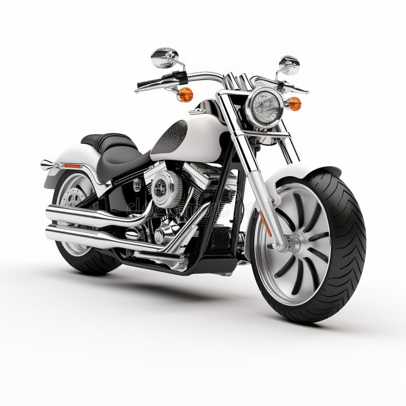 3d Harley-davidson Motorcycle On White Background
