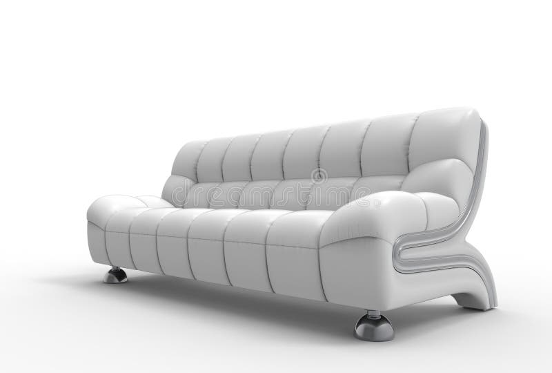 White Leather Sofa stock illustration. Illustration of leather 59002831