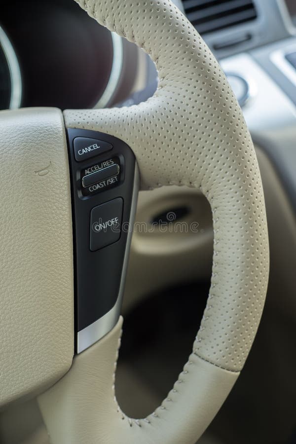 White Leather Steering Wheel Car Stock Photo Image of shiny, industry