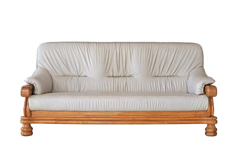 White leather vintage sofa