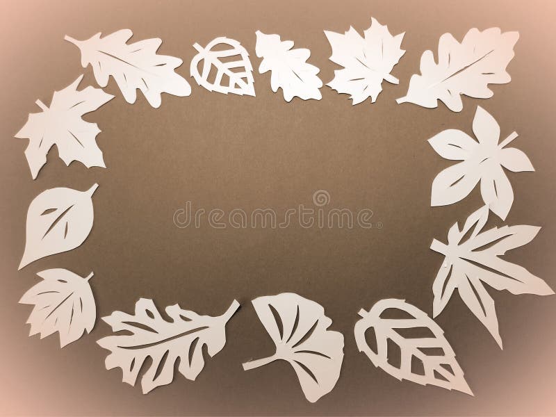 White Leaves Frame. Paper Cutting Stock Image Image of artistic, hand