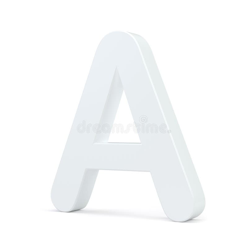 White Letter a Isolated on White Background. 3d Rendering Stock ...