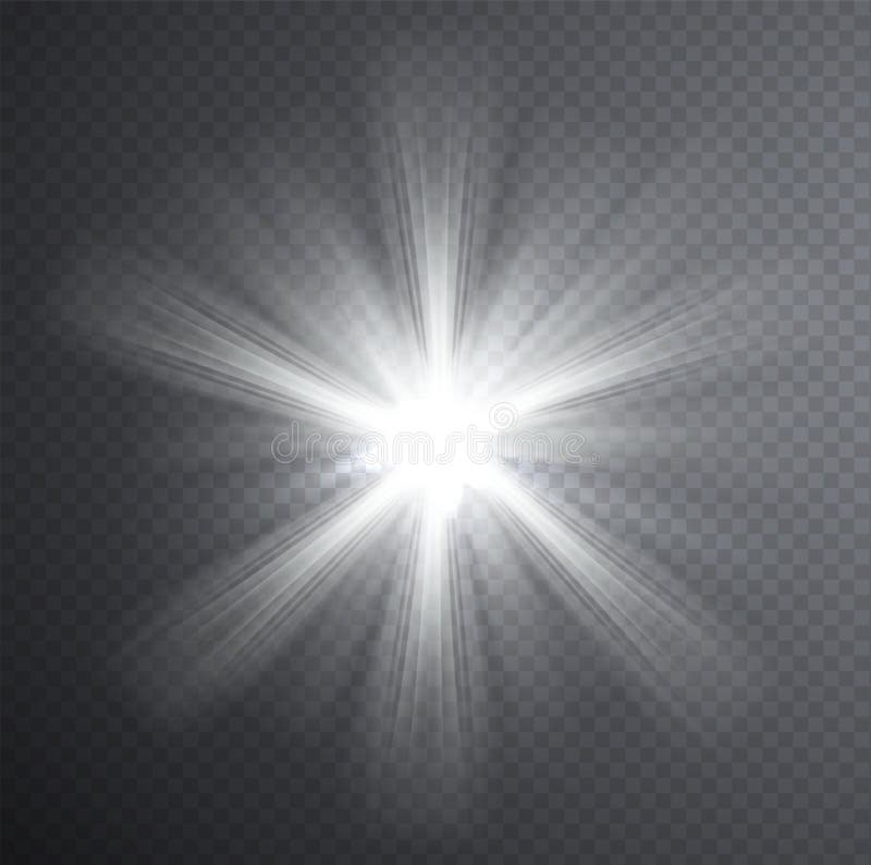 White Light Beam, Transparent Light Effect. Stock Vector - Illustration