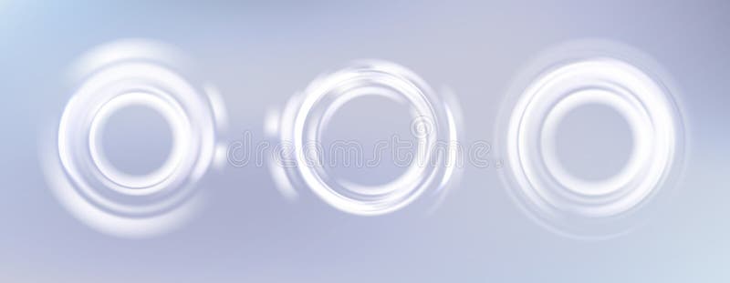 White Light Glow Effect. Abstract Shine Rings on White Background. Vector Round Neon Shape. Flare Circular Design Elements stock illustration