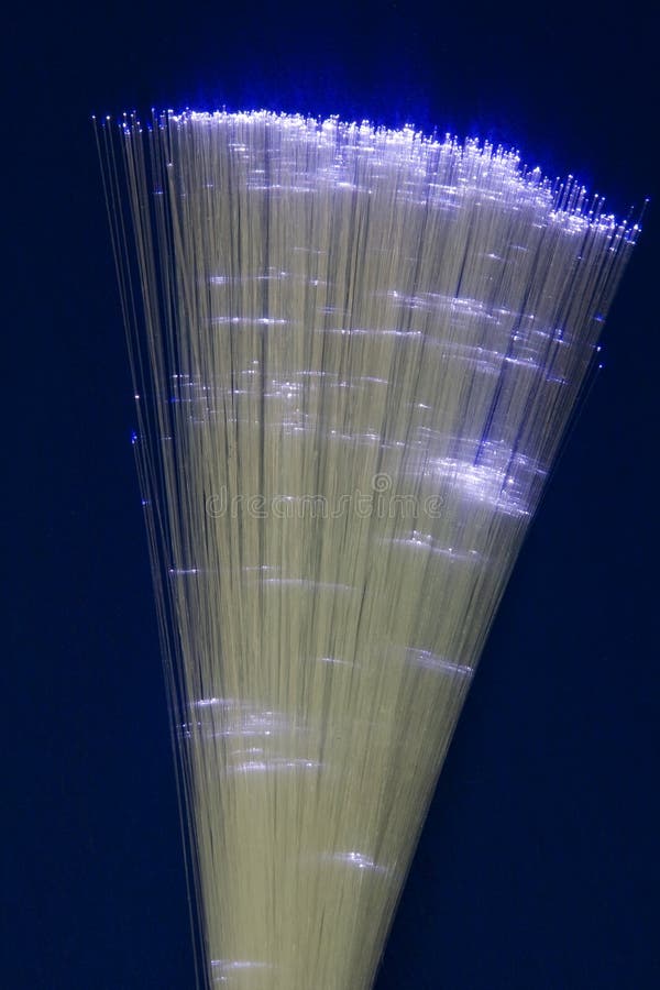 White Light Passing through Fiber Optic Strands Stock Image Image of
