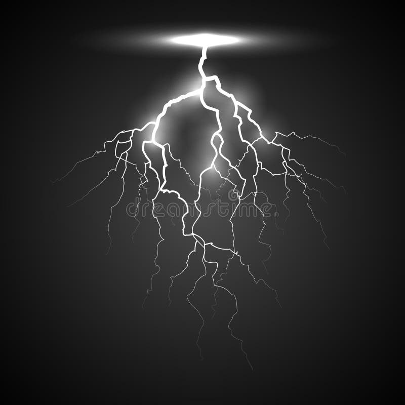 White Lightning on a Black Background Stock Vector - Illustration of cloud,  natural: 67745339