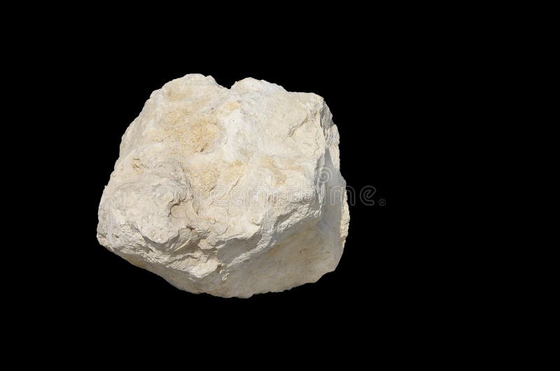 White Limestone isolated on black