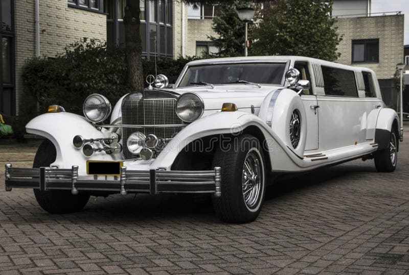 White Limousine Taken from the Left Front Stock Image Image of bumper