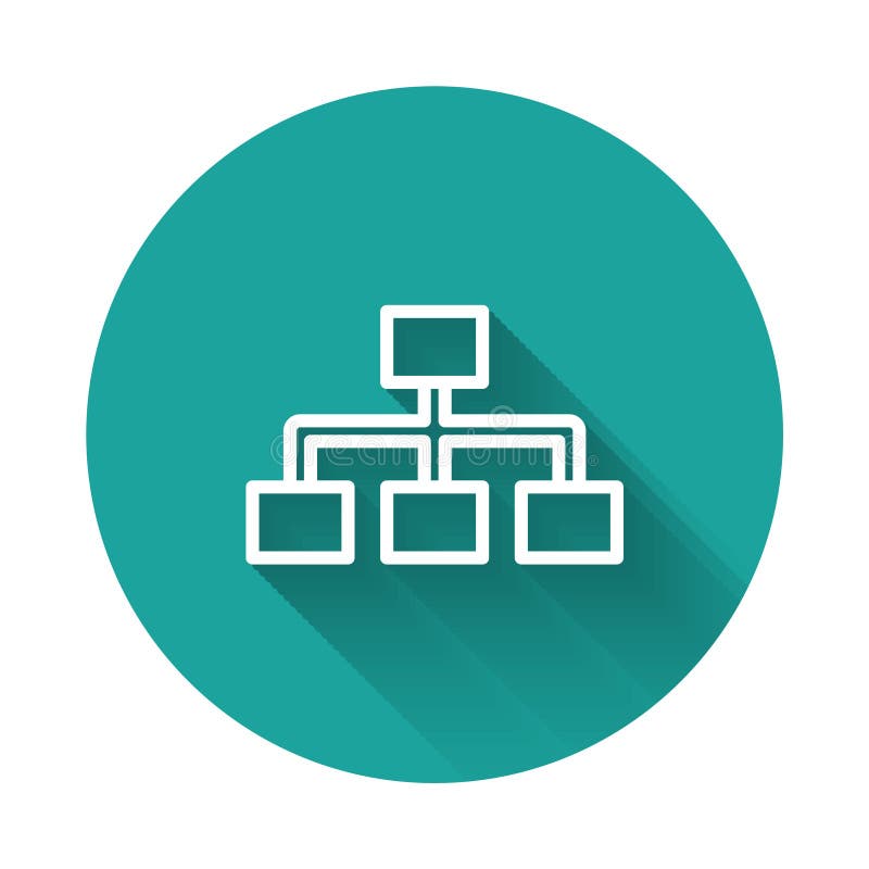 White Line Business Hierarchy Organogram Chart Infographics Icon